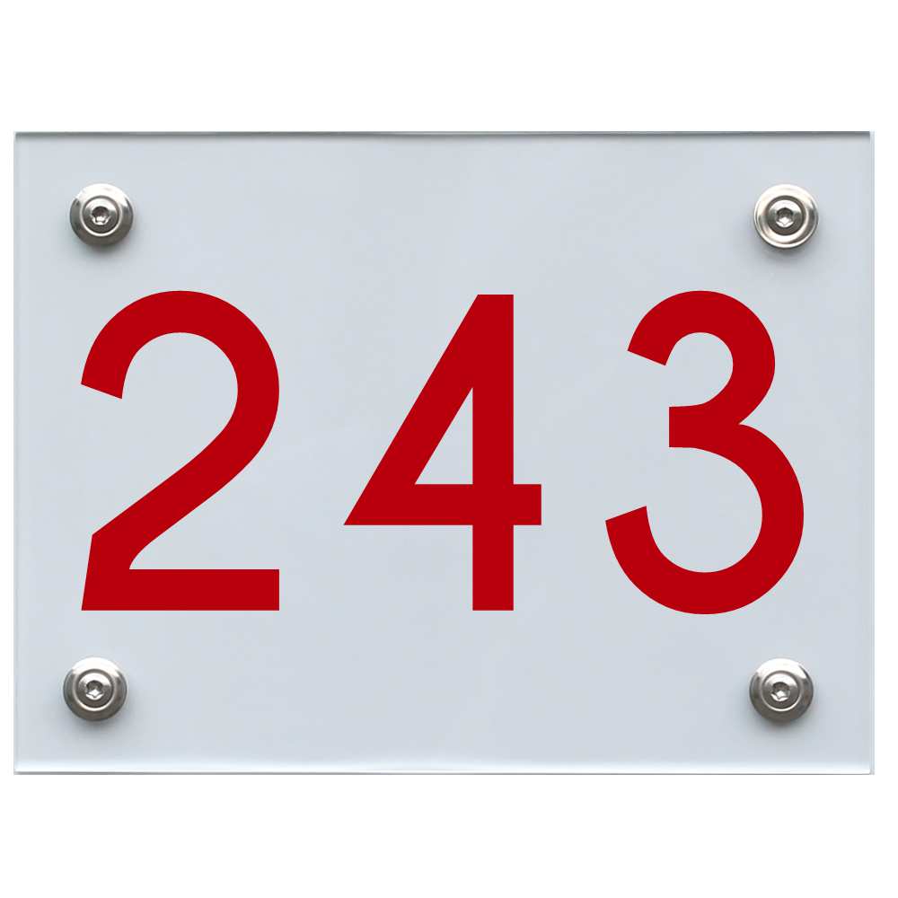 Hausnummernschild 243 rot