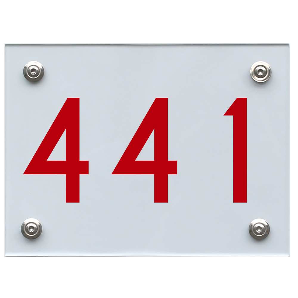 Hausnummernschild 441 rot