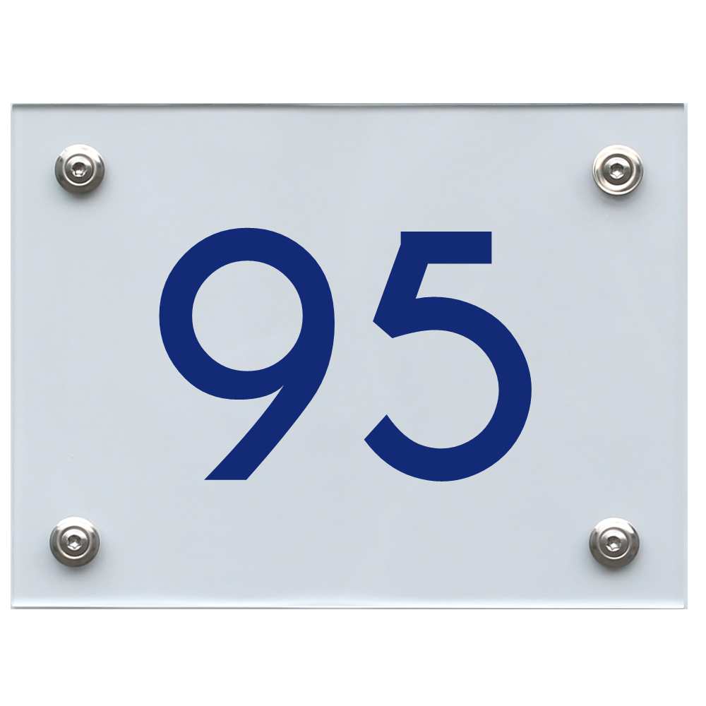 Hausnummernschild 95 blau