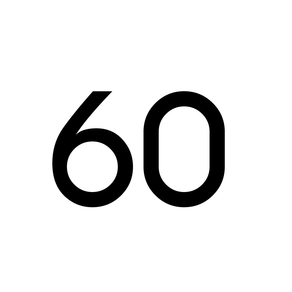 Hausnummer Aufkleber 60 schwarz