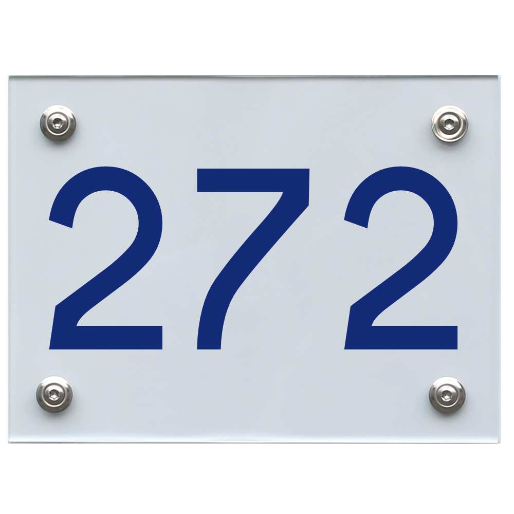 Hausnummernschild 272 blau