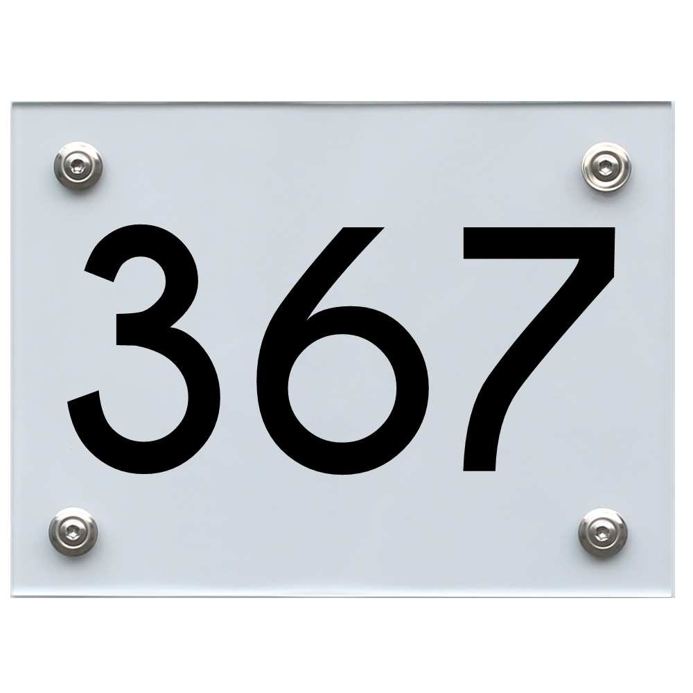 Hausnummernschild 367 schwarz