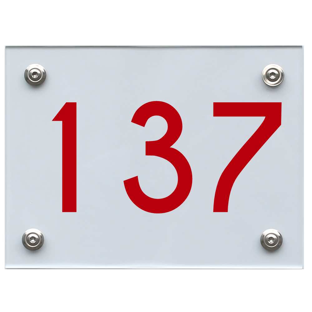 Hausnummernschild 137 rot