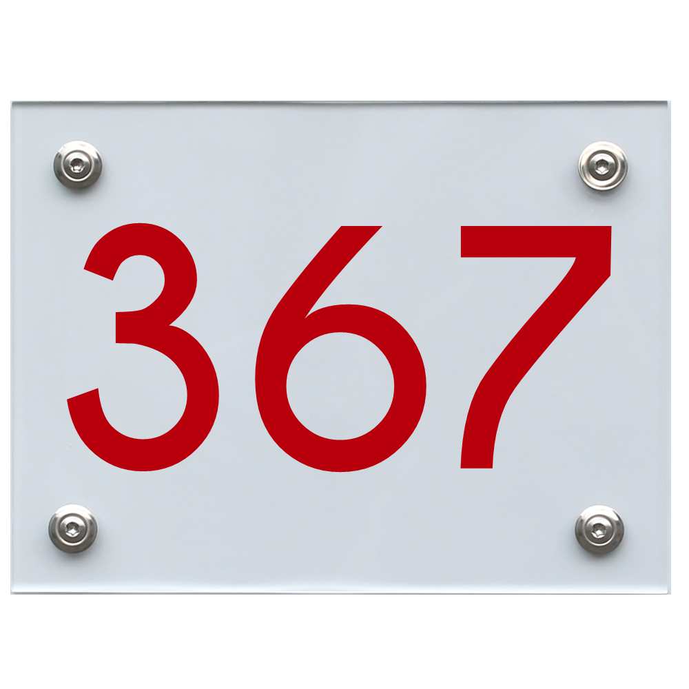 Hausnummernschild 367 rot