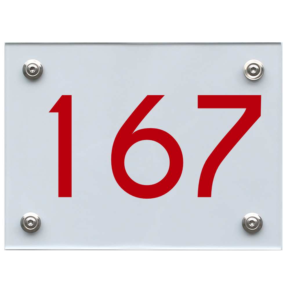 Hausnummernschild 167 rot