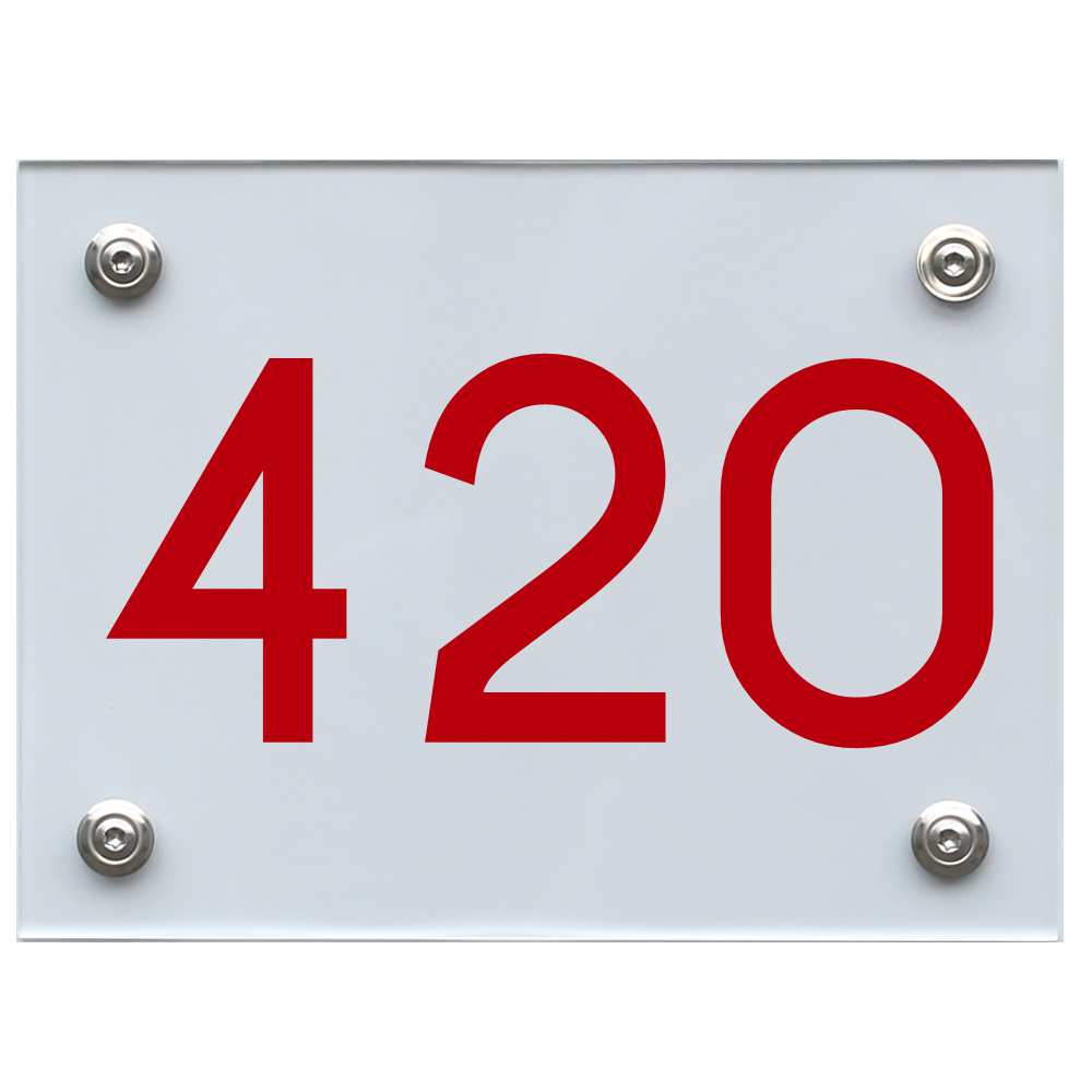 Hausnummernschild 420 rot