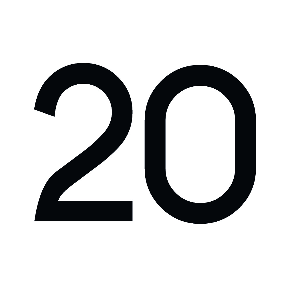 Zahlenaufkleber 20 schwarz