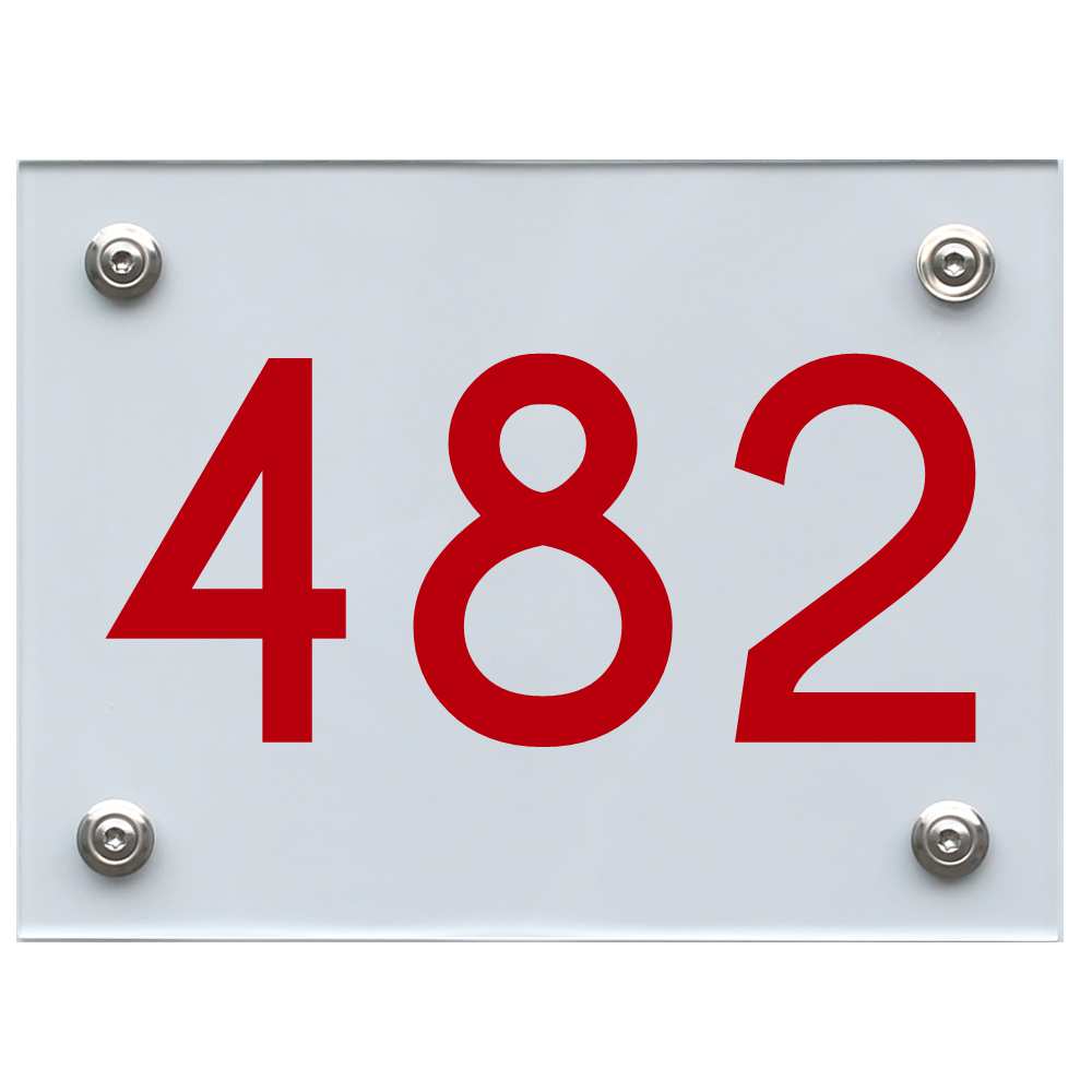 Hausnummernschild 482 rot