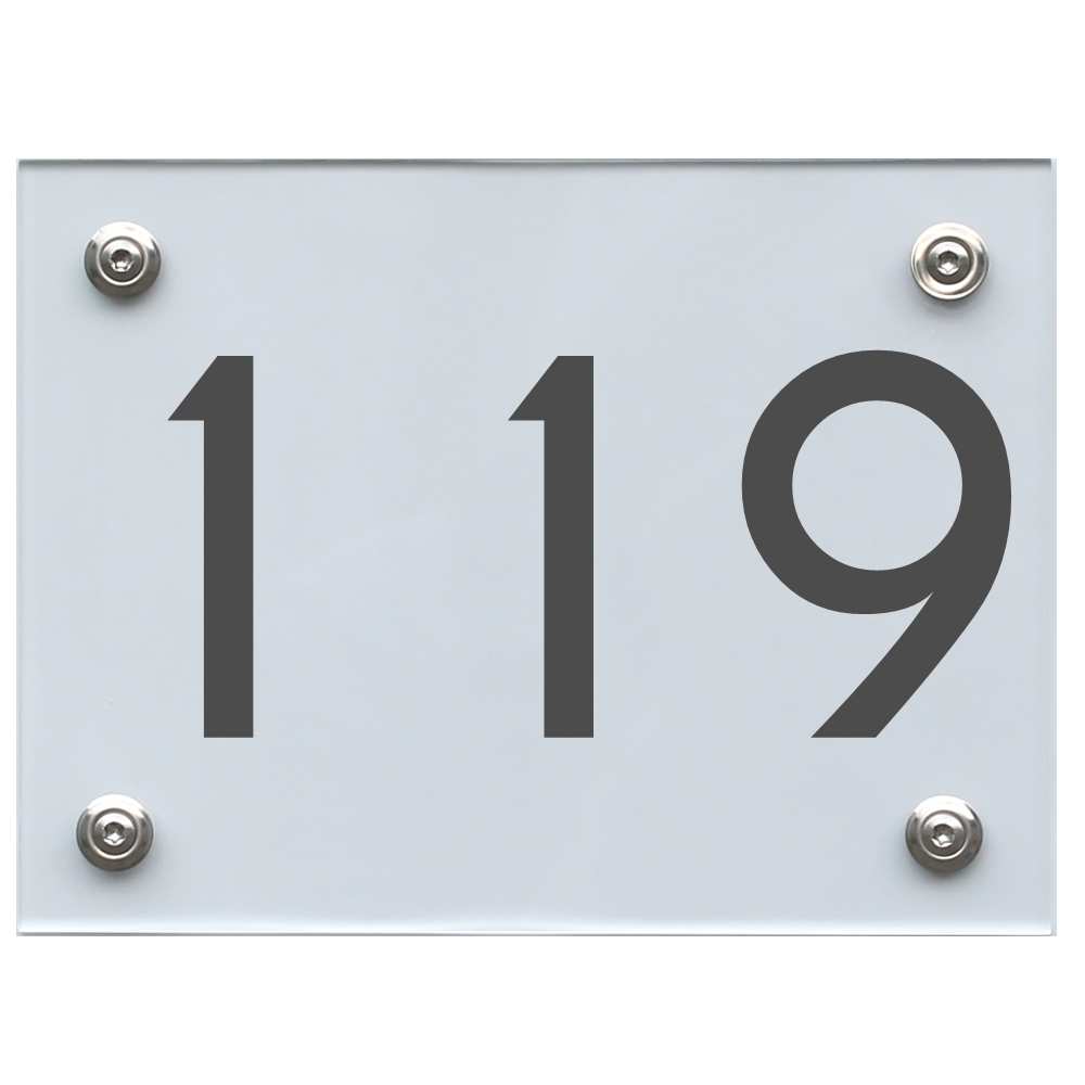 Hausnummernschild 119 dunkelgrau