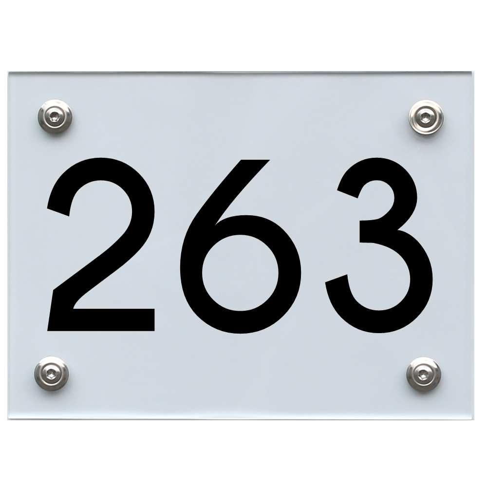 Hausnummernschild 263 schwarz