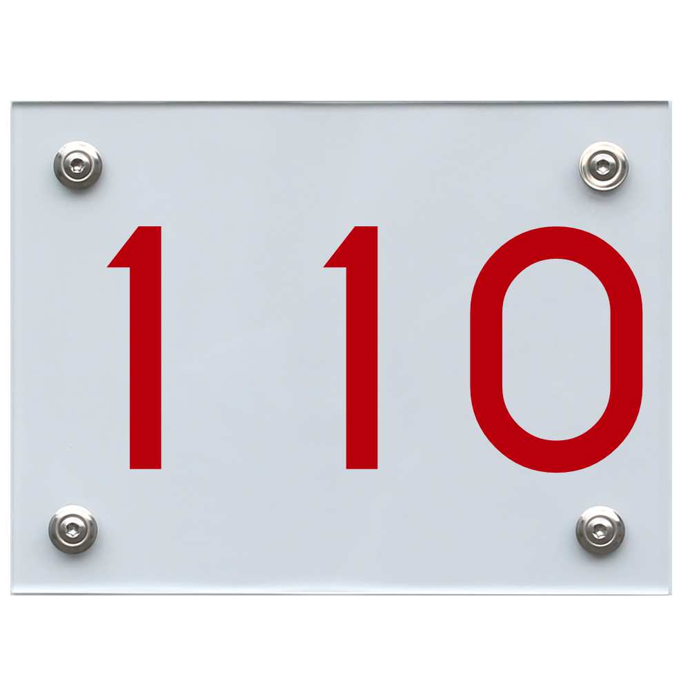 Hausnummernschild 110 rot