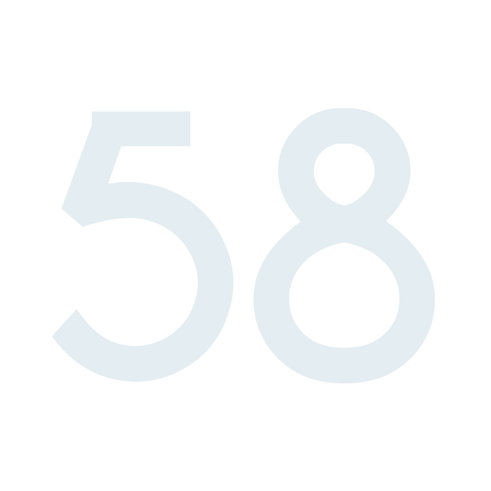 Zahlenaufkleber 58 weiß