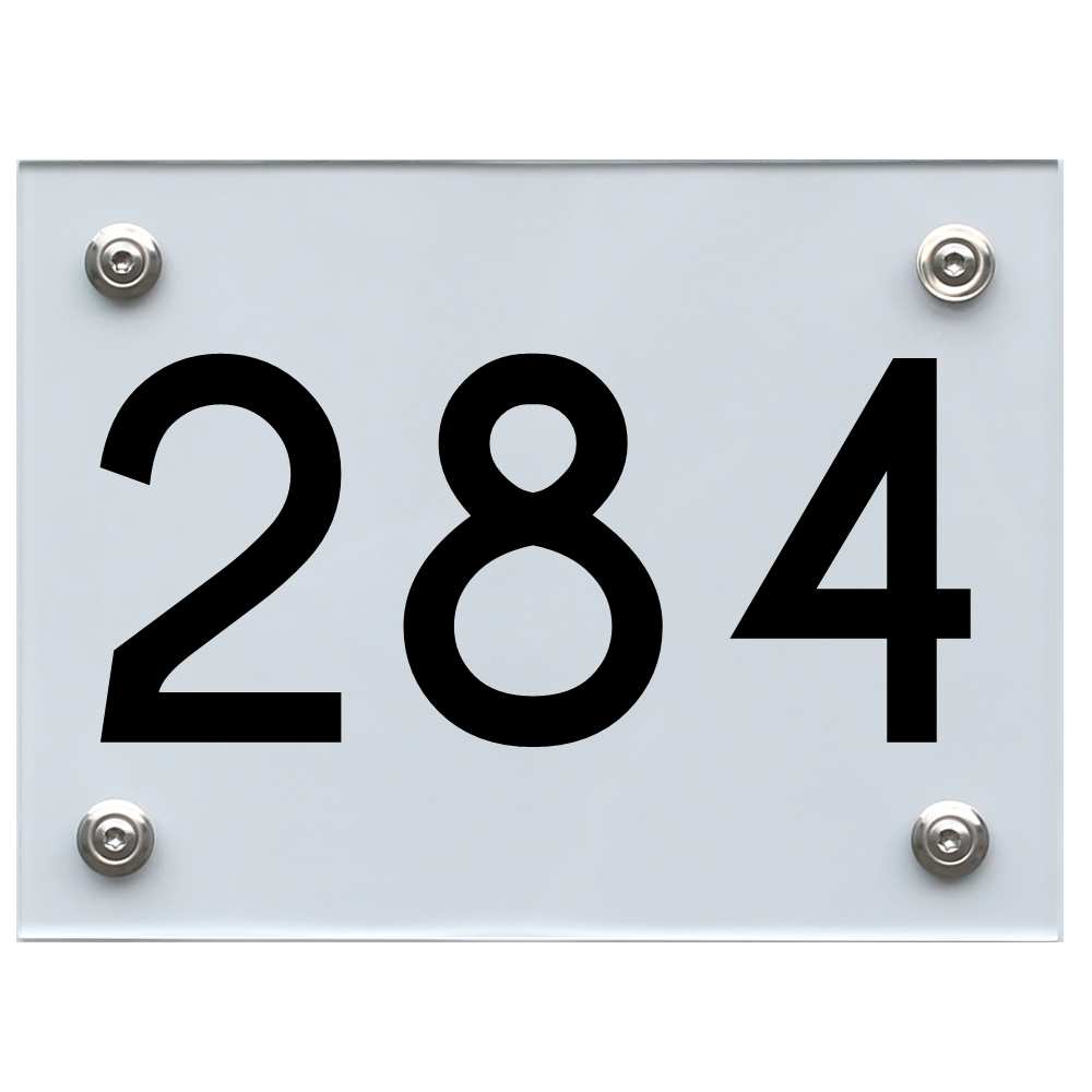 Hausnummernschild 284 schwarz