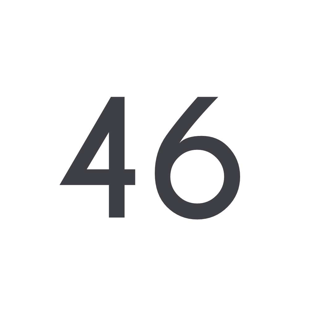 Hausnummer Aufkleber 46 dunkelgrau