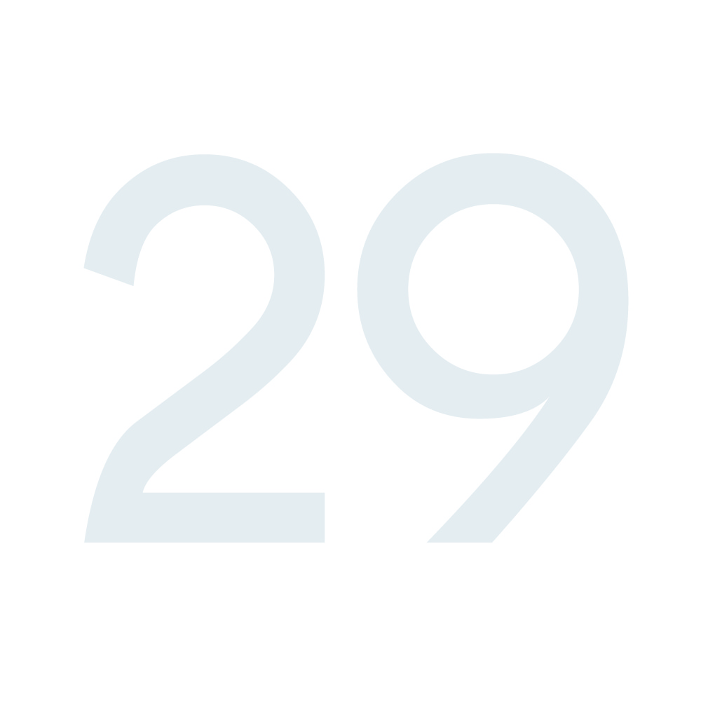 Zahlenaufkleber 29 weiß