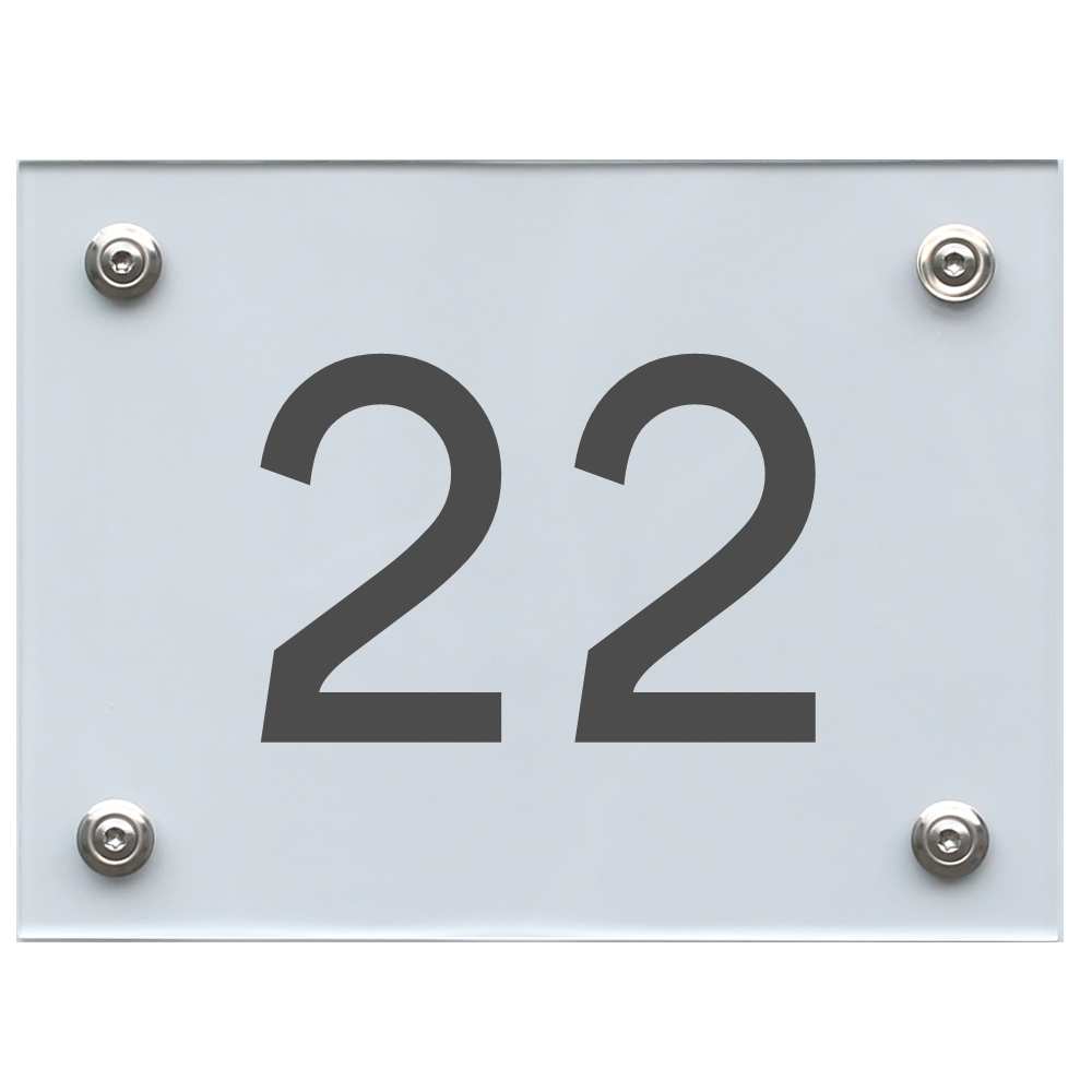 Hausnummernschild 22 dunkelgrau