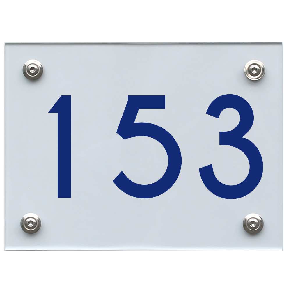 Hausnummernschild 153 blau
