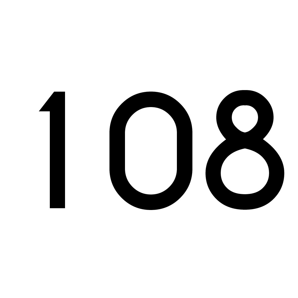 Hausnummer Aufkleber 108 schwarz