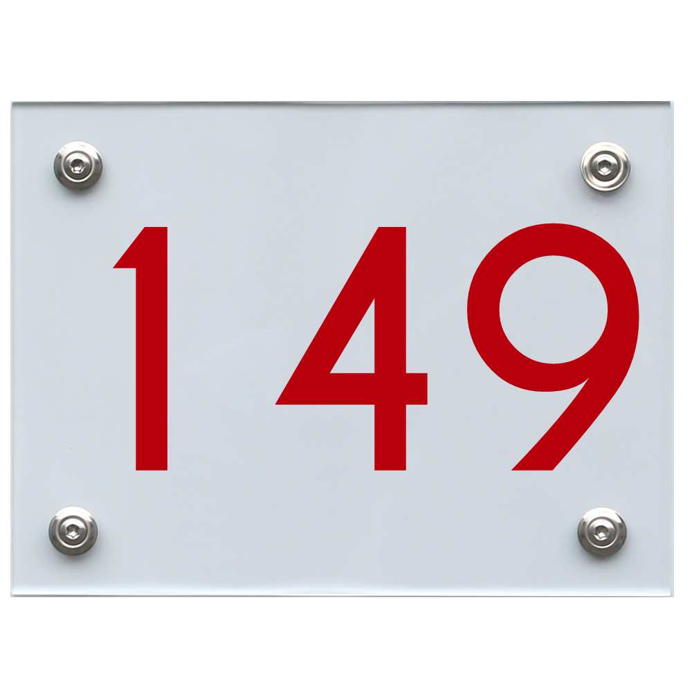 Hausnummernschild 149 rot
