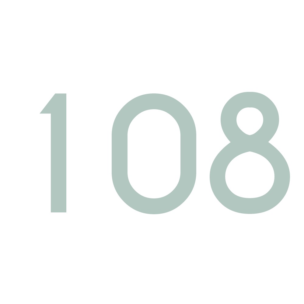 Hausnummer Aufkleber 108 hellgrau