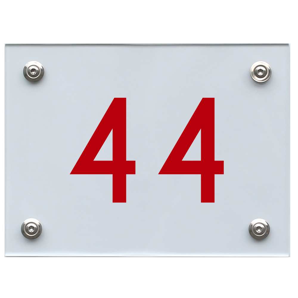 Hausnummernschild 44 rot