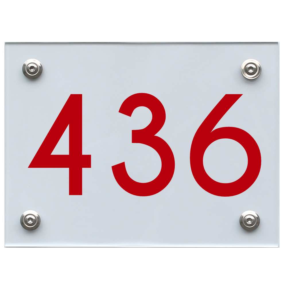 Hausnummernschild 436 rot