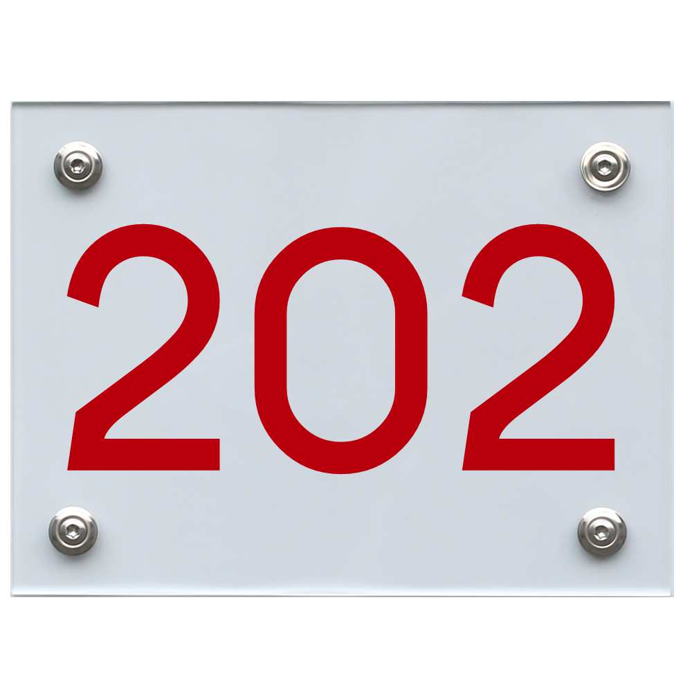 Hausnummernschild 202 rot