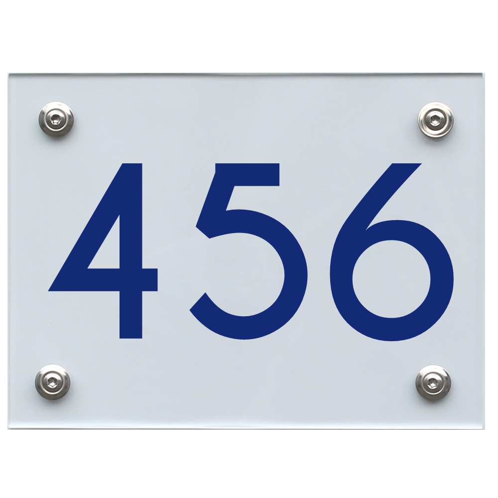 Hausnummernschild 456 blau