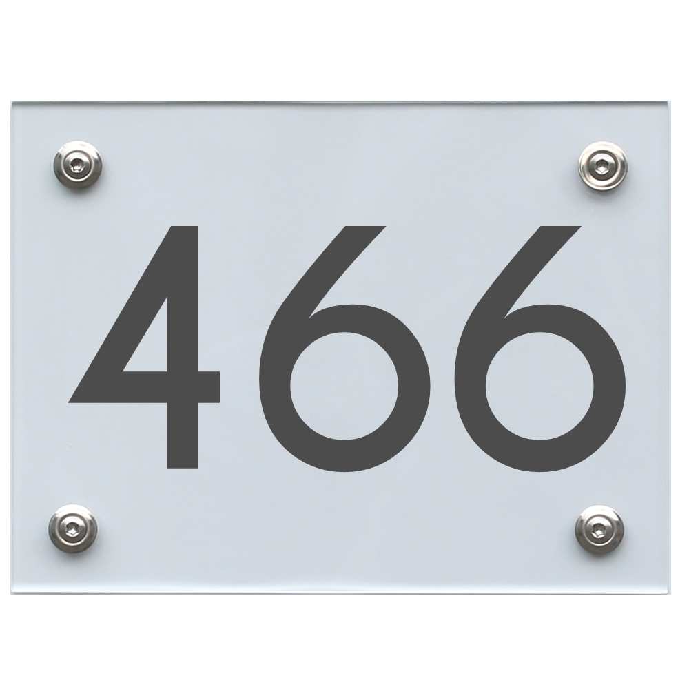 Hausnummernschild 466 dunkelgrau