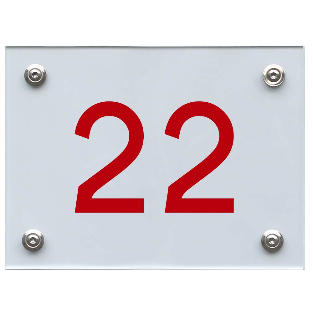 Hausnummernschild 22 rot
