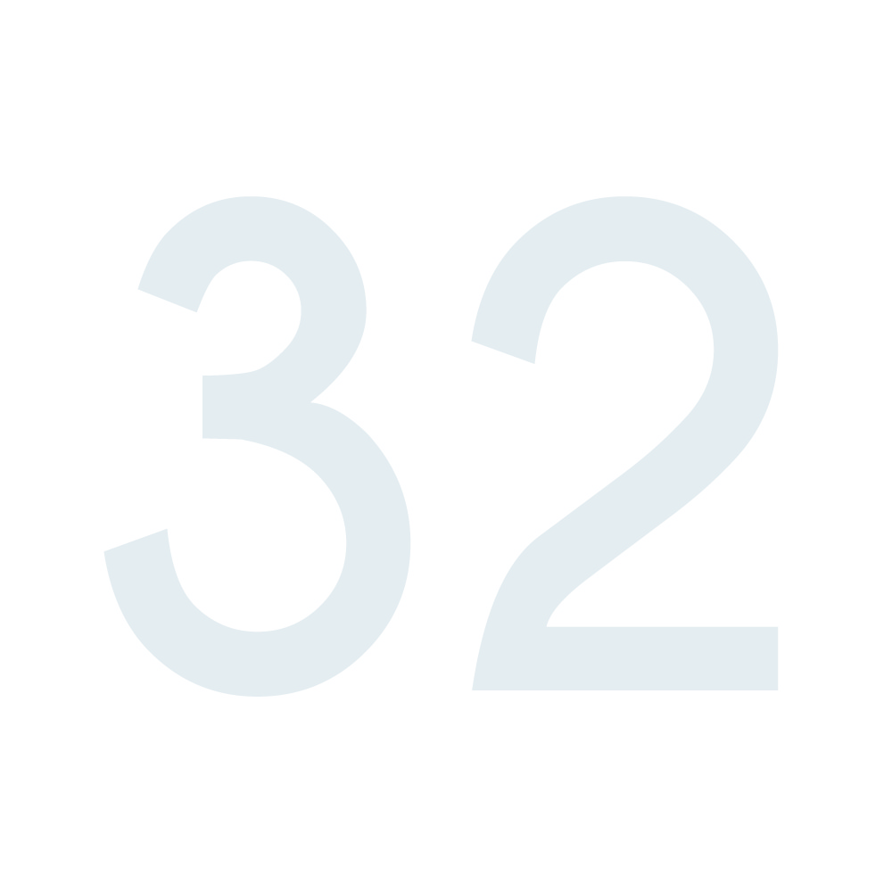 Zahlenaufkleber 32 weiß
