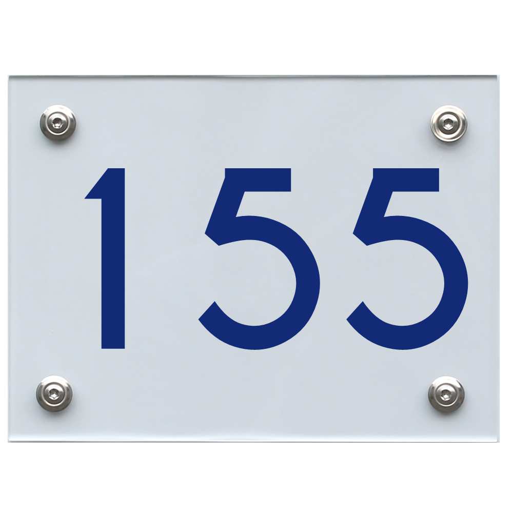 Hausnummernschild 155 blau