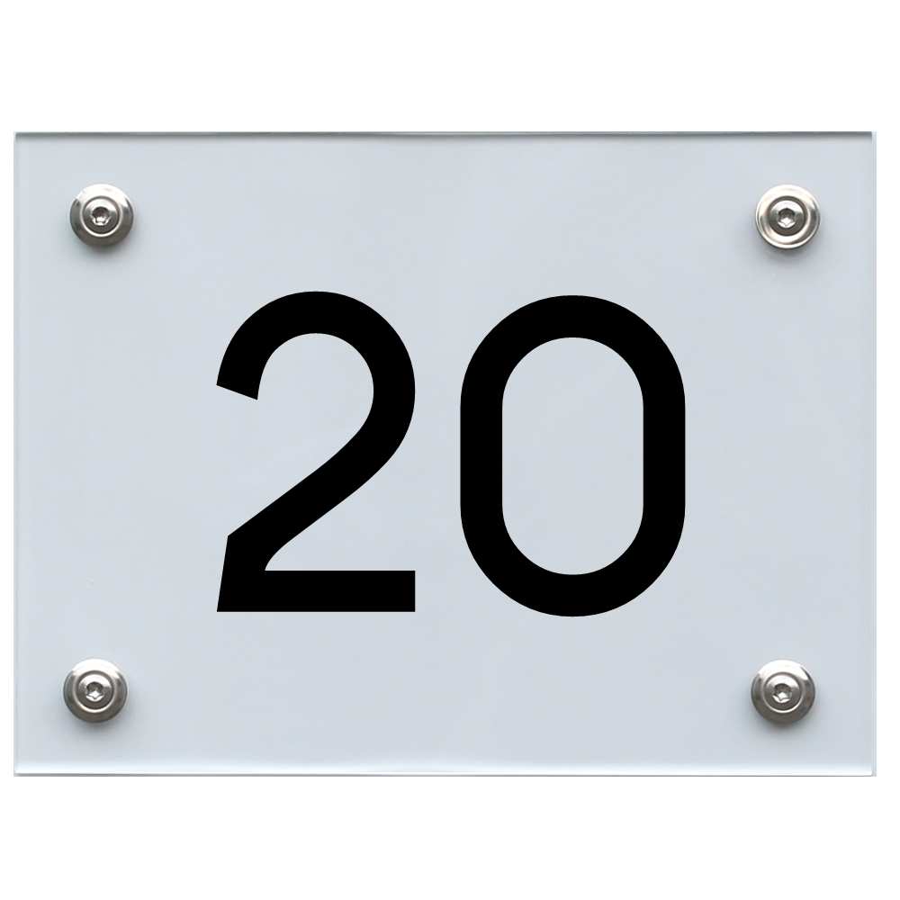 Hausnummernschild 20 schwarz