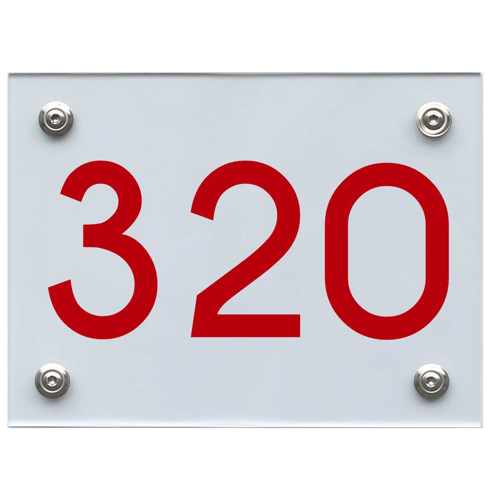 Hausnummernschild 320 rot