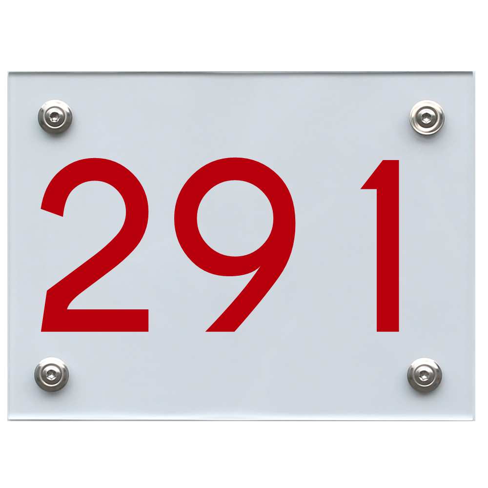 Hausnummernschild 291 rot