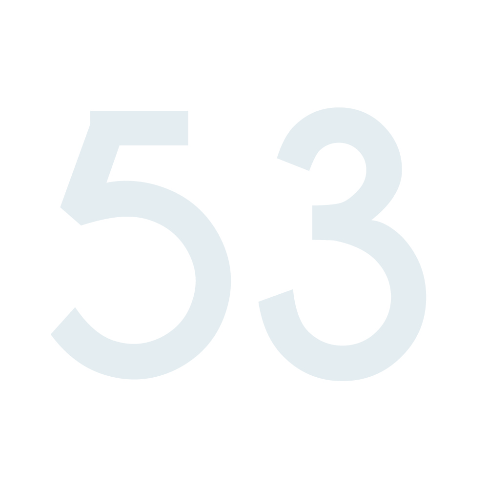 Zahlenaufkleber 53 weiß