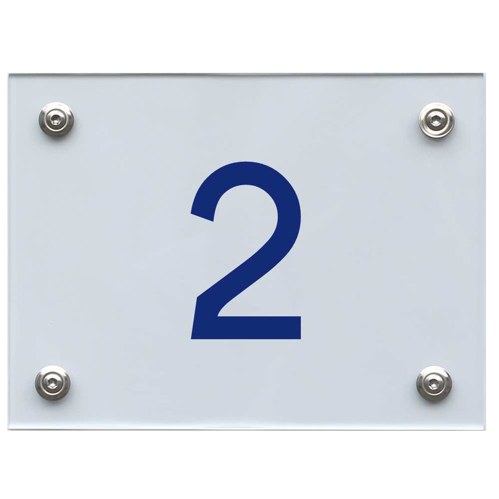 Hausnummernschild 2 blau