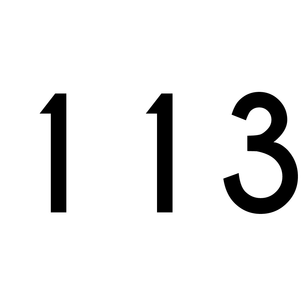 hausnummer-113 Hausnummer Aufkleber 113 schwarz