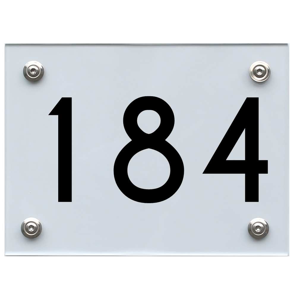 Hausnummernschild 184 schwarz