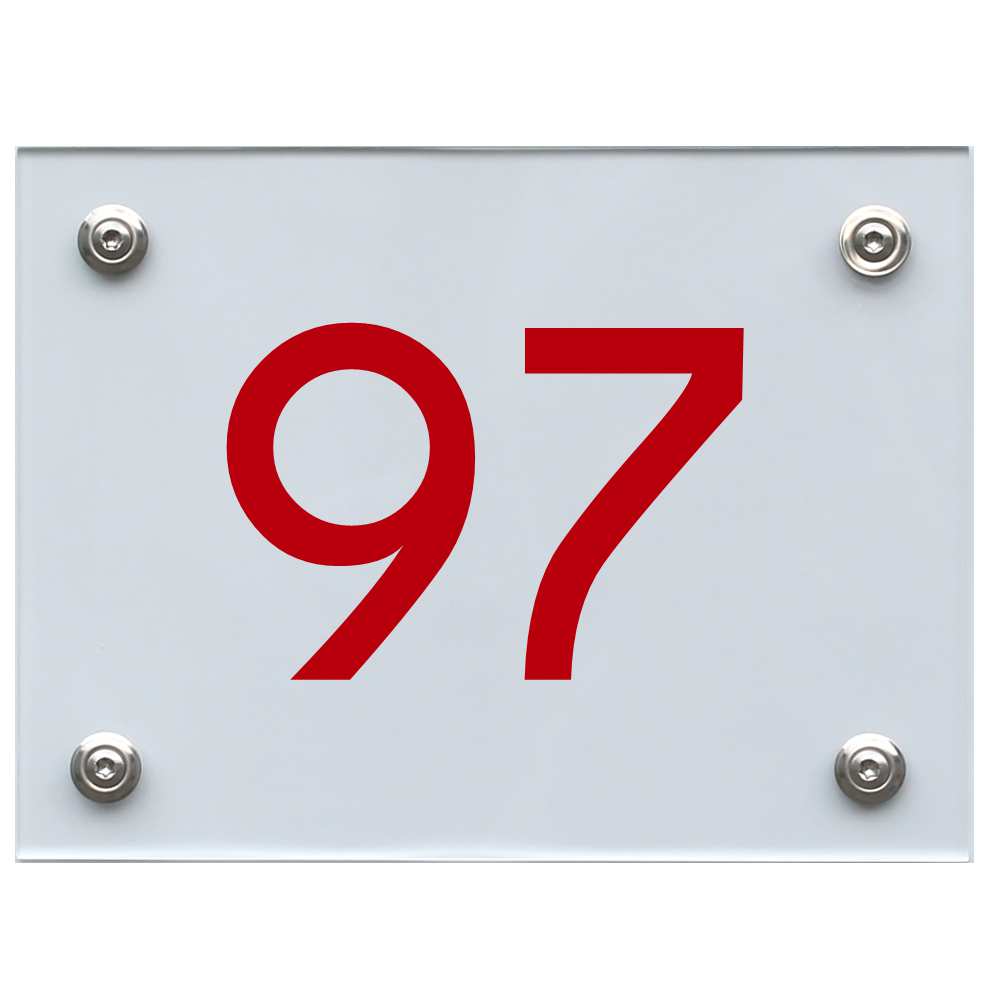 Hausnummernschild 97 rot