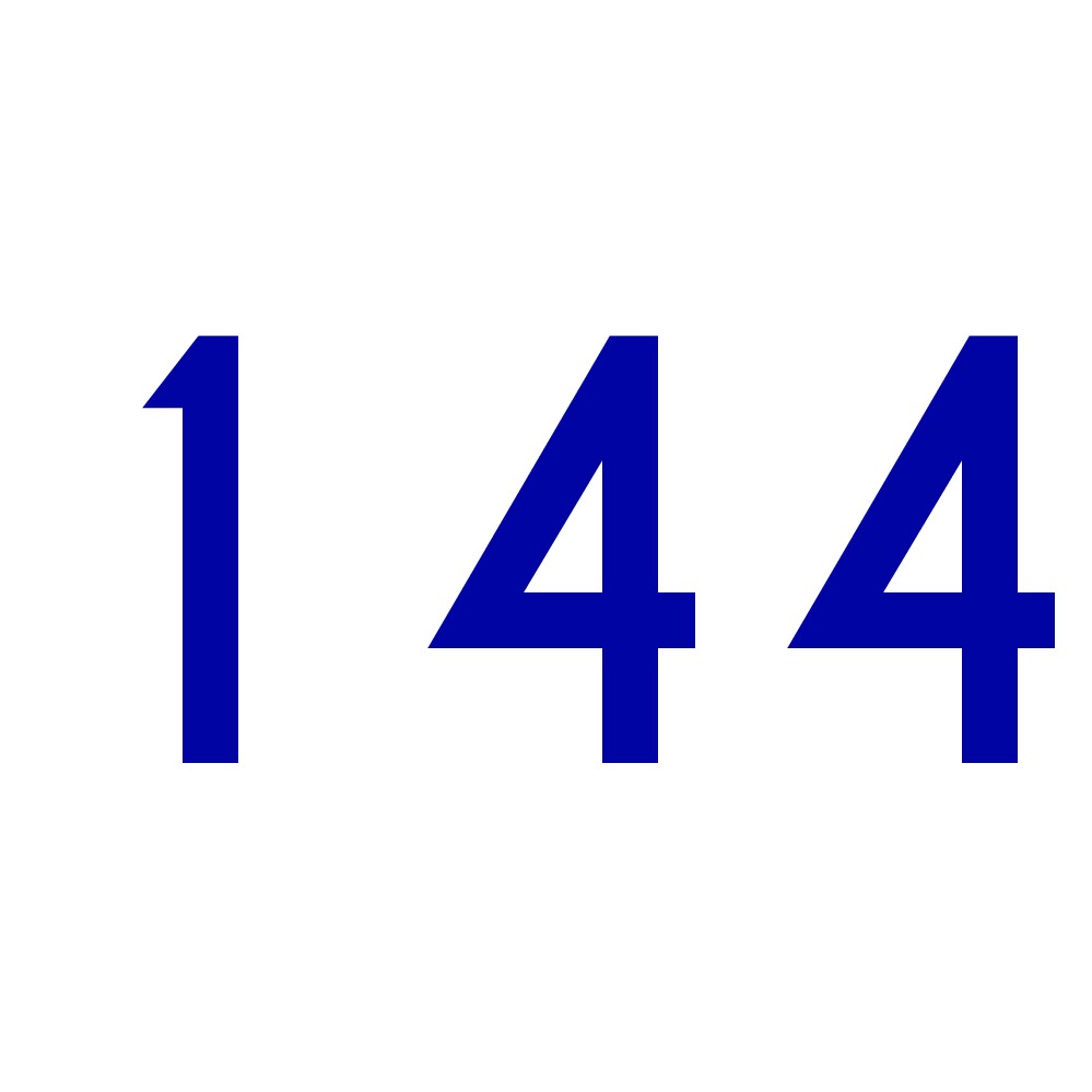 Hausnummer Aufkleber 144 blau