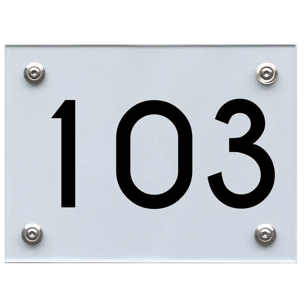 Hausnummernschild 103 schwarz
