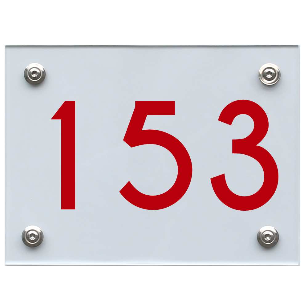 Hausnummernschild 153 rot