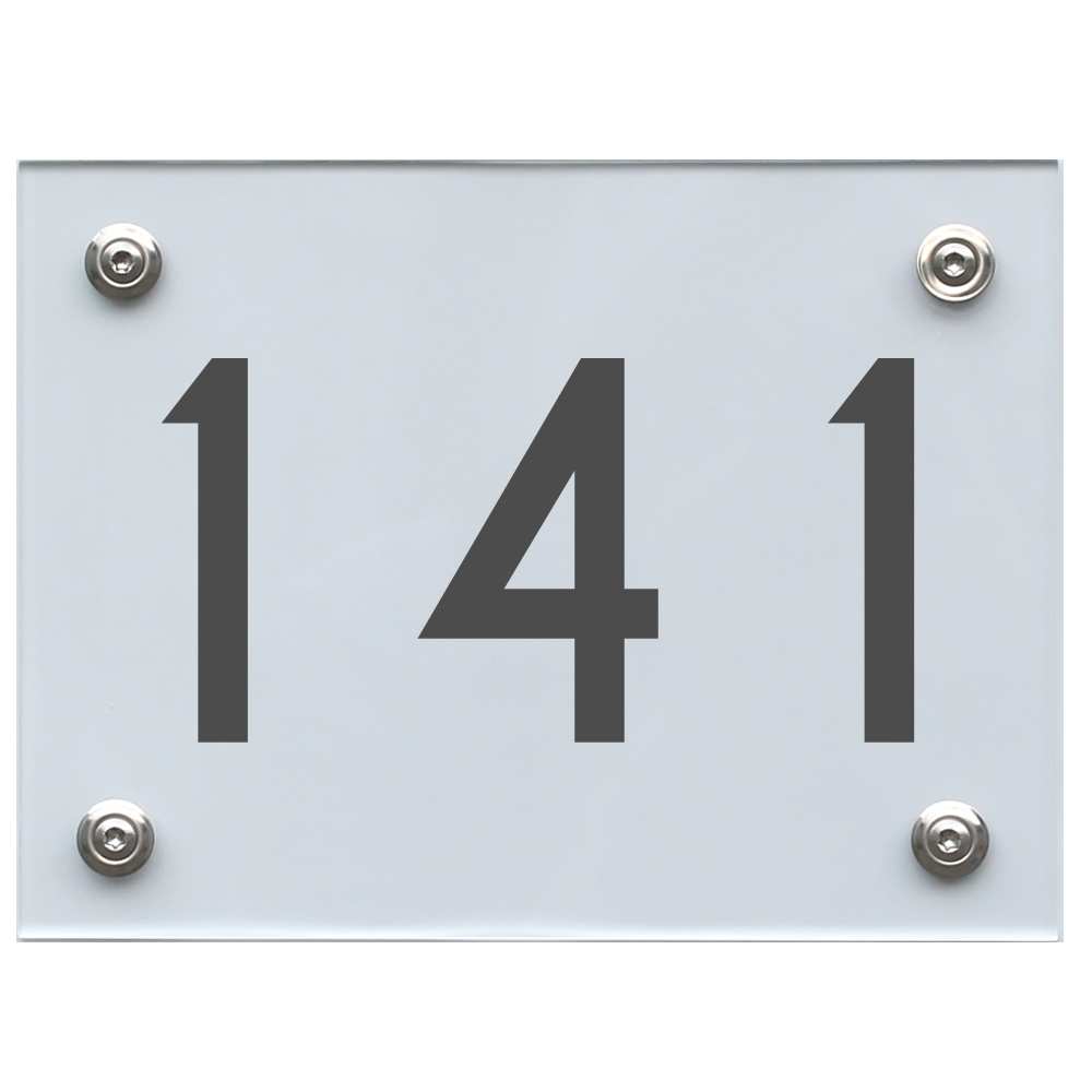 Hausnummernschild 141 dunkelgrau