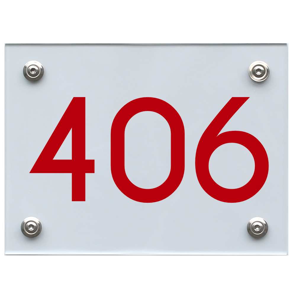 Hausnummernschild 406 rot