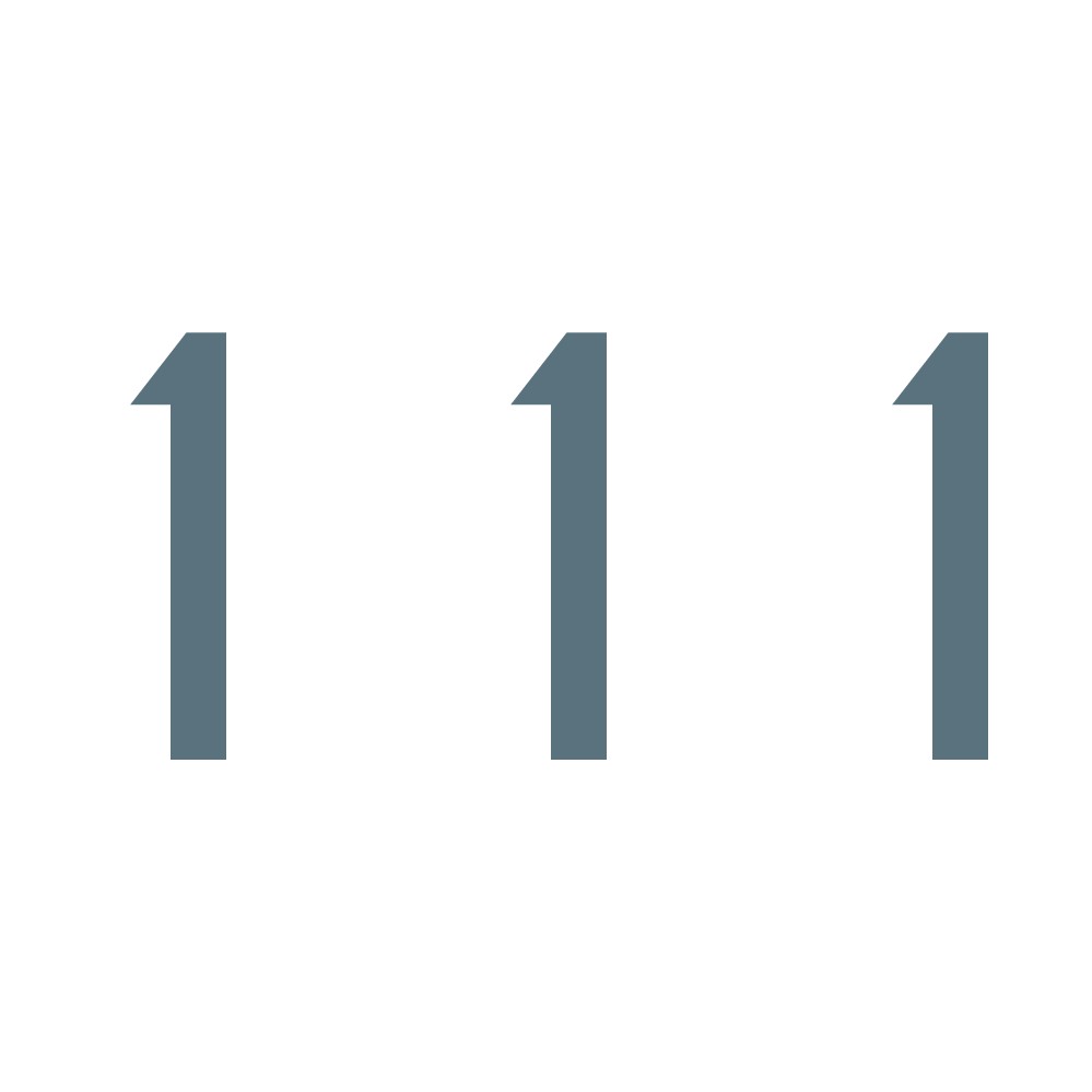 Hausnummer Aufkleber 111 silber