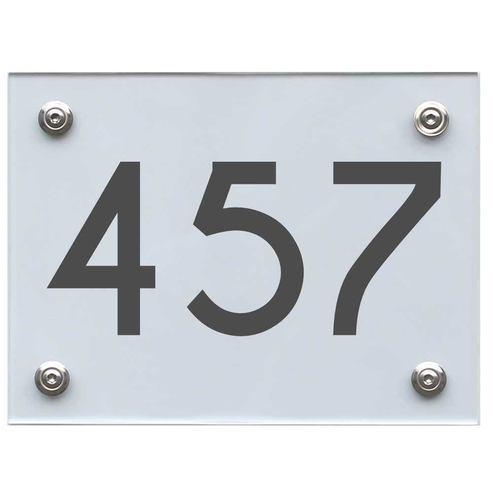 Hausnummernschild 457 dunkelgrau