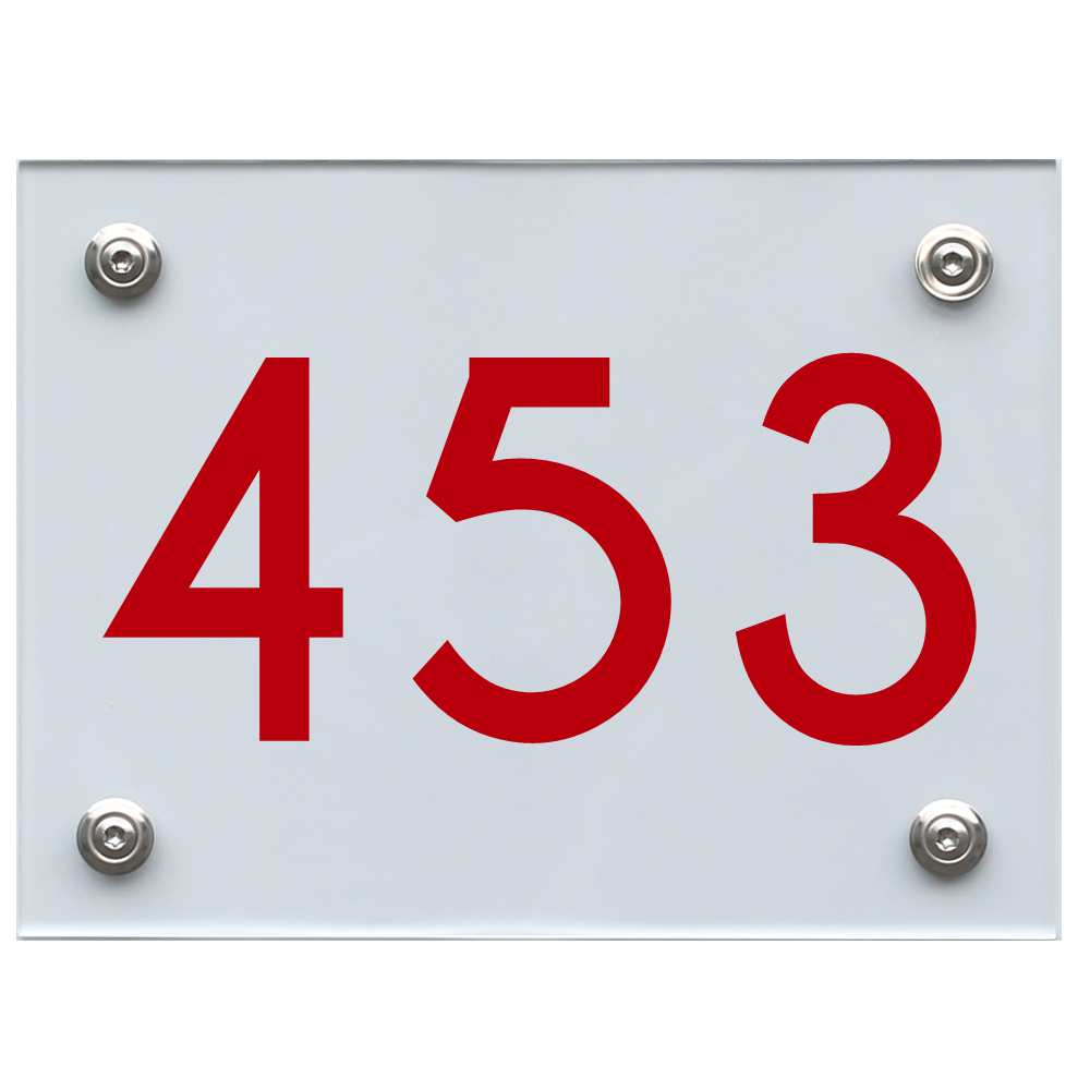 Hausnummernschild 453 rot