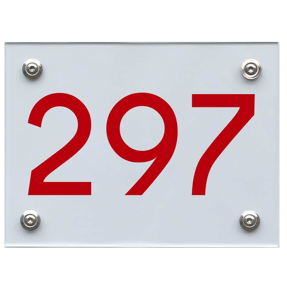 Hausnummernschild 297 rot