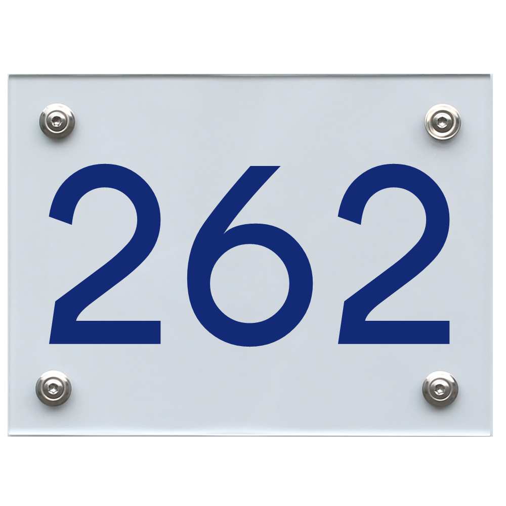 Hausnummernschild 262 blau